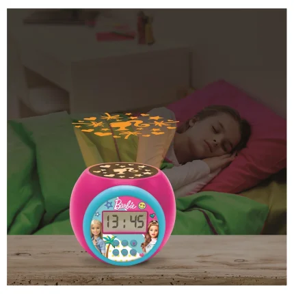 Budík s projektorem - Barbie