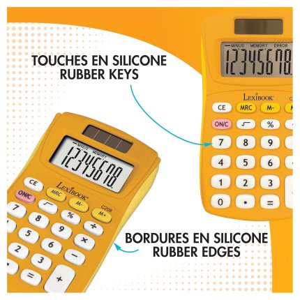 8-Digit Solar Pocket Calculator Yellow