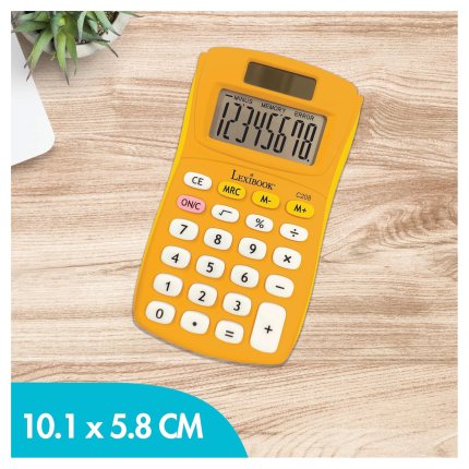 8-Digit Solar Pocket Calculator Yellow