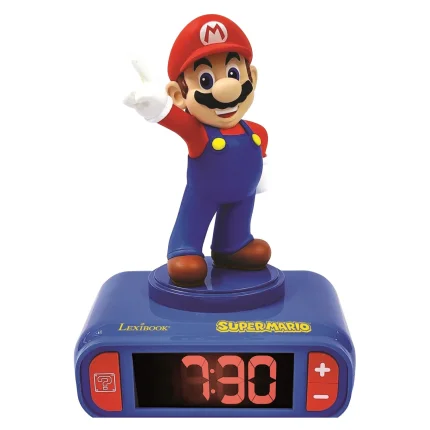 Budík s 3D figúrkou - Super Mario