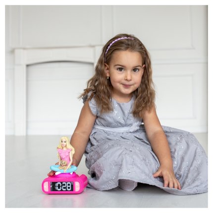 Budík s nočným 3D svetlom Barbie
