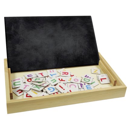 Escuela de vocabulario inglés-español hecha de madera Bio Toys