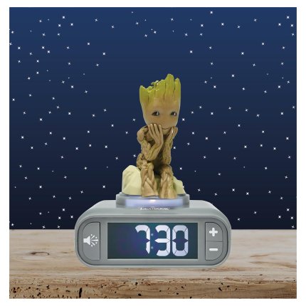 Budilka s 3D nočno lučko Groot