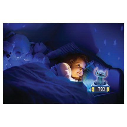 Budík s nočným 3D svetlom - Disney Stitch