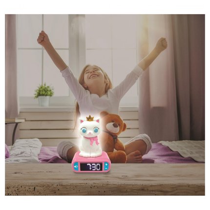Sveglia con luce notturna 3D Gattino