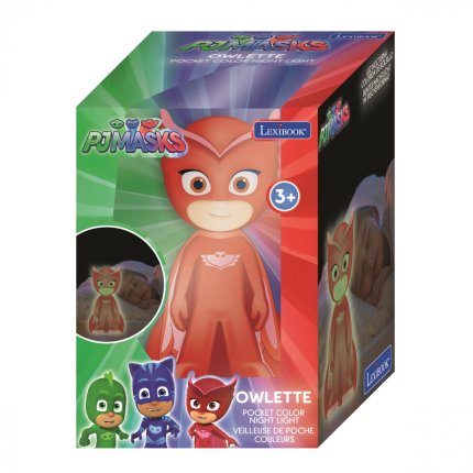 Design 3D LED nachtlampje 3D PJ Masks – Pyjamahelden Uiltje 13 cm