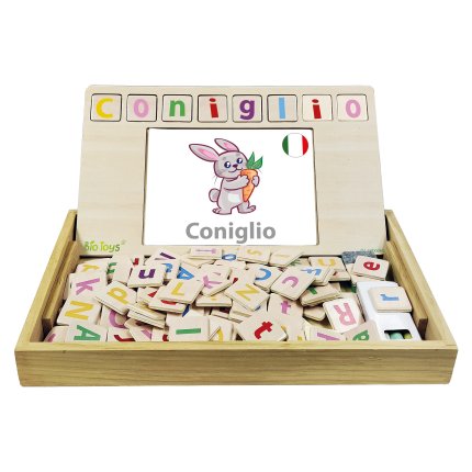 Scuola di vocabolario inglese-italiano in legno Bio Toys
