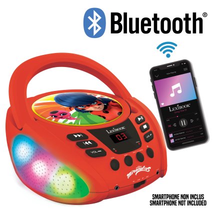 Svetleči Bluetooth CD predvajalnik - Miraculous: Zgodbe Ladybug in Cat Noir
