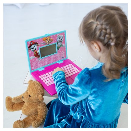Česko-anglický růžový vzdělávací notebook - Tlapková patrola