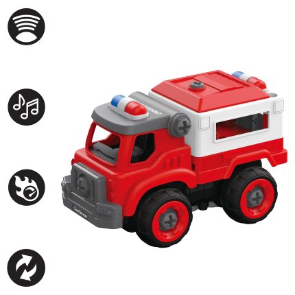 Crosslander Fireman – 3-in-1 Feuerwehrauto mit elektrischem Schraubenzieher