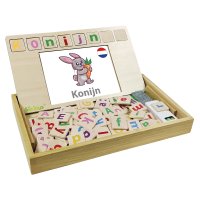 French-Dutch Wooden Word School Bio Toys