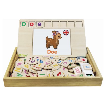 English-German Wooden Word School Bio Toys