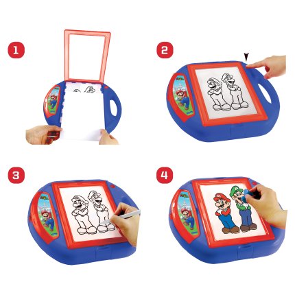 Zeichenprojektor mit Schablonen und Stempeln - Super Mario