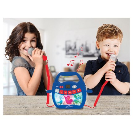 Leuchtender digitaler Karaoke-Player mit 2 Mikrofonen - Spider-Man