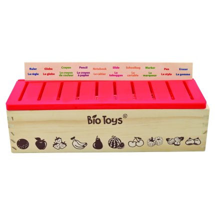 Englesko-francuska drvena kutija za riječi Bio Toys