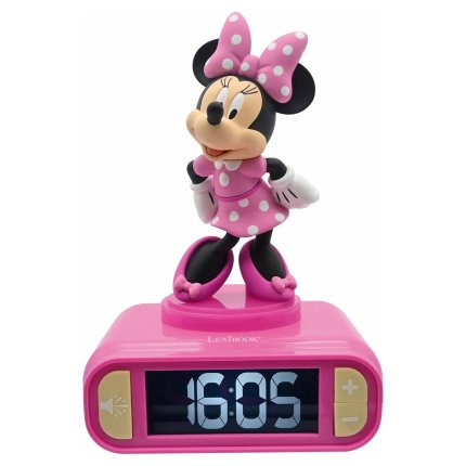 Ceas deșteptător cu lumină de noapte 3D Minnie Mouse