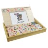 Escuela de vocabulario inglés-español hecha de madera Bio Toys