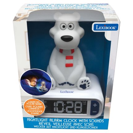 Alarm Clock with Polar Bear 3D Night Light