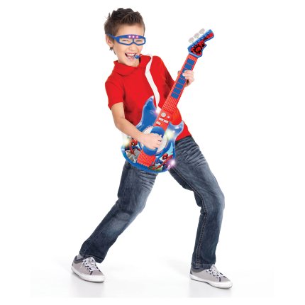 Elektrische gitaar met bril en microfoon Spider-Man