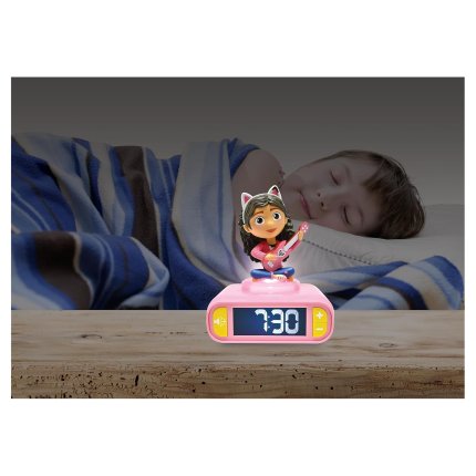 Budilka s nočno 3D lučko - Gabijina mačja hišica