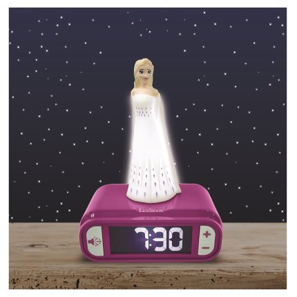 Alarm Clock with Disney Frozen Elsa 3D Night Light