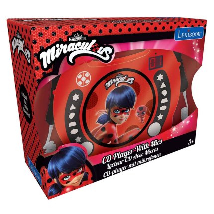 Miraculous: Ladybug & Cat Noir Portable CD Player with 2 microphones