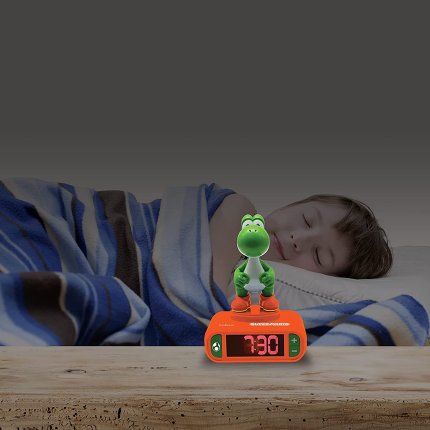 Ceas deșteptător cu figurină 3D Super Mario Yoshi
