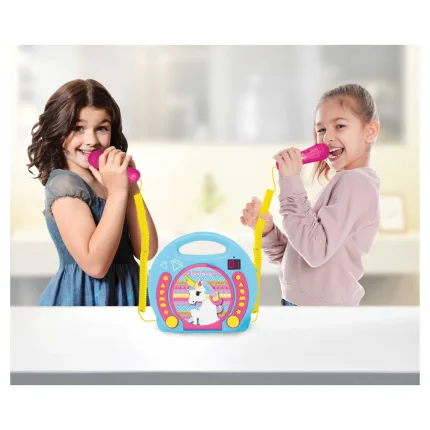 Přenosný CD přehrávač se 2 mikrofony - Jednorožec