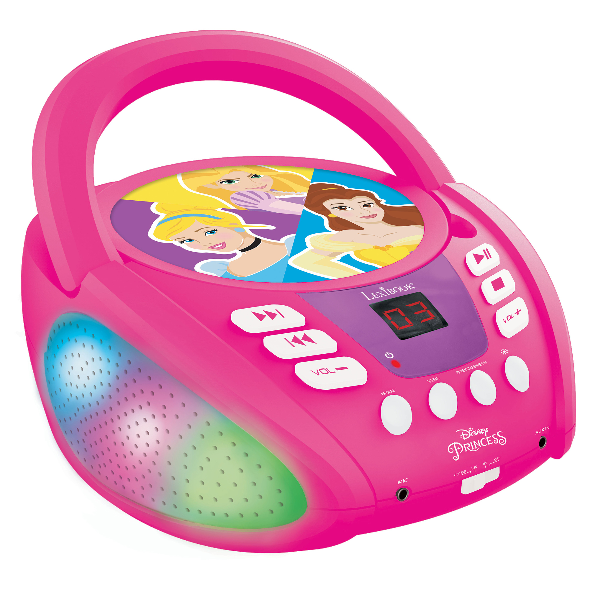 Lexibook Svítící Bluetooth CD přehrávač Disney Princezny