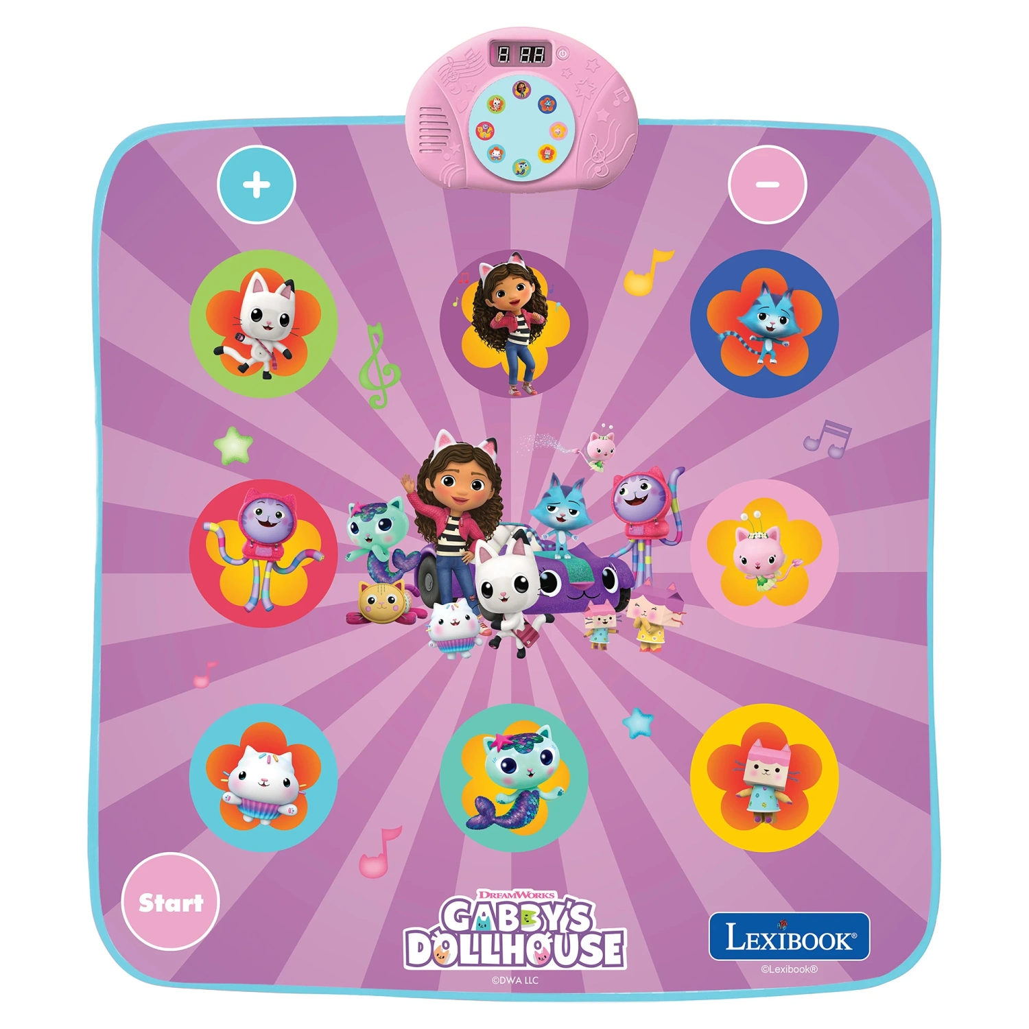 Lexibook Elektronická svietiaca tanečná podložka s Bluetooth - Gabinin kúzelný domček